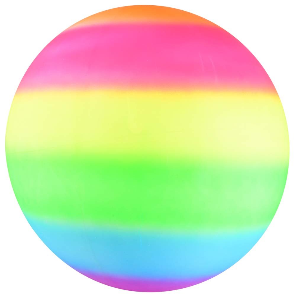 HOWBOUTDIS 18 inch Rainbow Playground Ball - Bouncy Durable Rubber - for Boys and Girls - Great Outdoor Fun - Perfect at The Beach, Park or Playground