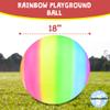 HOWBOUTDIS 18 inch Rainbow Playground Ball - Bouncy Durable Rubber - for Boys and Girls - Great Outdoor Fun - Perfect at The Beach, Park or Playground view 4