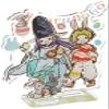A3 Hikaru no Go 01 Easter Ver. Hikaru & Same [Graph Art] Acrylic Figure Plate view 2