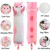 Giant Cat Pillow Plush Cartoon Kitty Sleeping Hugging Pillow, Cuddly Soft Long Kitten Body Pillow Doll Cat Cushion Toy for Kids Girlfriend (Pink, 130cm/51.18inch) view 4
