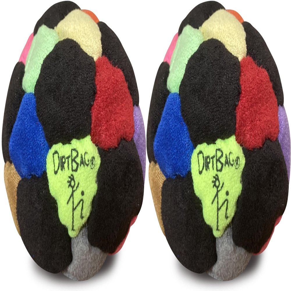 DIRTBAG 32 Panel Footbag 2 Pack, Flying Clipper Original Designed Footbag, Machine Washable, Hand Sewn - Multi Color Combo