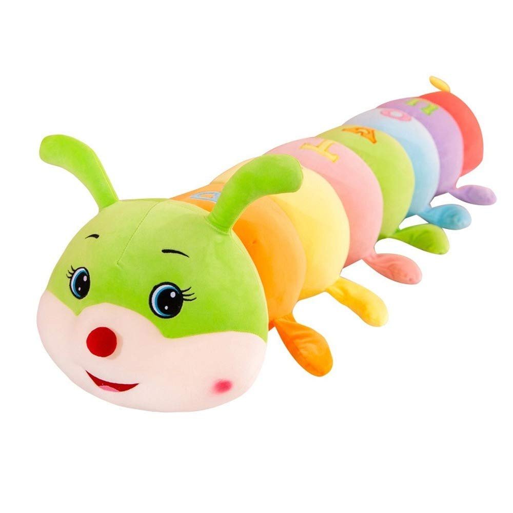 AOQI Multicolor Caterpillar Stuffed Animal Big Hugging Pillow Cute Plush Soft Pillow Doll,Giant Plush Toy,Gifts for Girl Boy Babies Birthday (35.4inch/90cm)