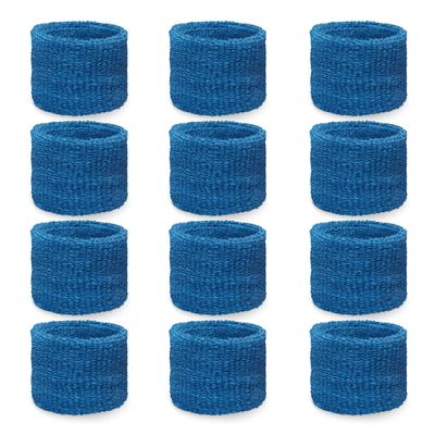 Couver WBY330 Unisex 2.5" Tall/Youth Kids Cotton Terry Wrist Bands/Wristbands for Event use, Party Favor, Bright Blue, 12PCS Bulk Set Pack