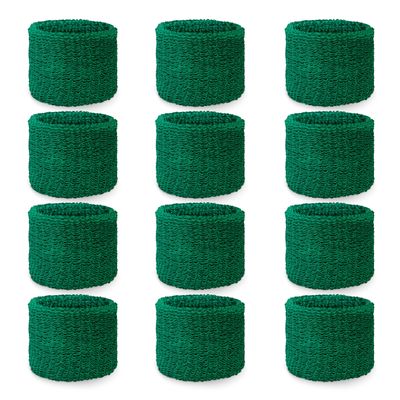 Couver WBY330 Unisex 2.5" Tall/Youth Kids Cotton Terry Wrist Bands/Wristbands for Event use, Party Favor, Green, 12PCS Bulk Set Pack