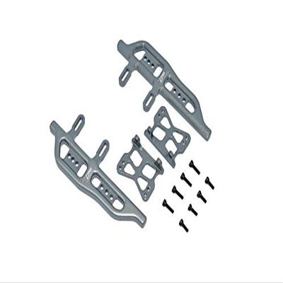 Aluminum Side Steps For Axial 1:24 SCX24 Deadbolt AXI90081 / Jeep Wrangler AXI00002-12Pc Set Gray Silver