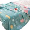 J-pinno Coral Conch Starfish Shell Muslin Blanket Reversible 100% Cotton 6 Layer Quilt Bed Blanket Soft Warm Throw Sofa Couch Toddler Kids Cartoon Travel Coverlet Sheet (Sea, Crib 45" X 60") view 1