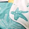 J-pinno Coral Conch Starfish Shell Muslin Blanket Reversible 100% Cotton 6 Layer Quilt Bed Blanket Soft Warm Throw Sofa Couch Toddler Kids Cartoon Travel Coverlet Sheet (Sea, Crib 45" X 60") view 4