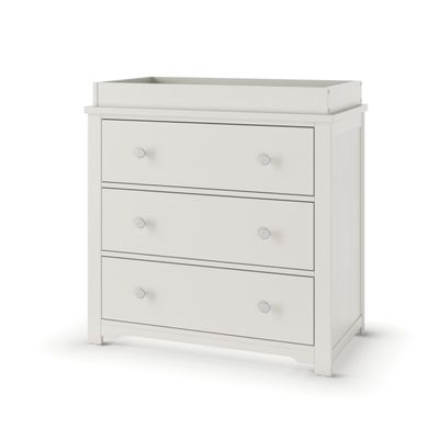 Child Craft Harmony 3-Drawer Dresser with Changing Table Topper (Brushed Cotton)