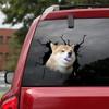Ocean Gift Shiba Inu Car Decals, Dog Car Stickers Pack of 2 - Realistic Shiba Inu Stickers for Car Windows, Walls Series 82 Size 10" x 10" view 1