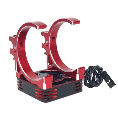 4010 High Speed Motor Fast Cooling Fan 40mm w/Double Holder for 1/10 1/8 RC Car 4068 4082 4092 4074 4274 4268 Brushless Motor (Red)