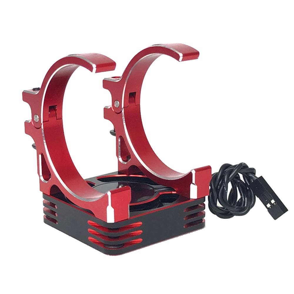 4010 High Speed Motor Fast Cooling Fan 40mm w/Double Holder for 1/10 1/8 RC Car 4068 4082 4092 4074 4274 4268 Brushless Motor (Red)