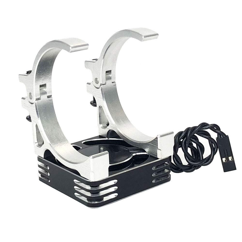 4010 High Speed Motor Fast Cooling Fan 40mm wDouble Holder for 110 18 RC Car 4068 4082 4092 4074 4274 4268 Brushless Motor, Silver