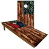 Handmade - Premium Wooden Cornhole Board Set -American Brick Flag #1547- 4'x2' Regulation Size Set | Includes 8 Cornhole Bags view 1