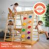 Avenlur Magnolia Indoor Playground 7-in-1 Jungle Gym Playset for Kids 2-6yrs - Slide, Climbing Wall, Rope Wall Climber, Monkey Bars, Swing - Waldorf and Montessori Style Wooden Climb Set. view 2