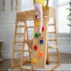 Avenlur Magnolia Indoor Playground 7-in-1 Jungle Gym Playset for Kids 2-6yrs - Slide, Climbing Wall, Rope Wall Climber, Monkey Bars, Swing - Waldorf and Montessori Style Wooden Climb Set. view 4