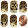 Cyber-Deals Set of (5) Solid Zinc Alloy Metal Polished Finish 16mm Dice, Rounded Corners with Black Velvet Cloth Pouch (Gold with Black Dots) view 2