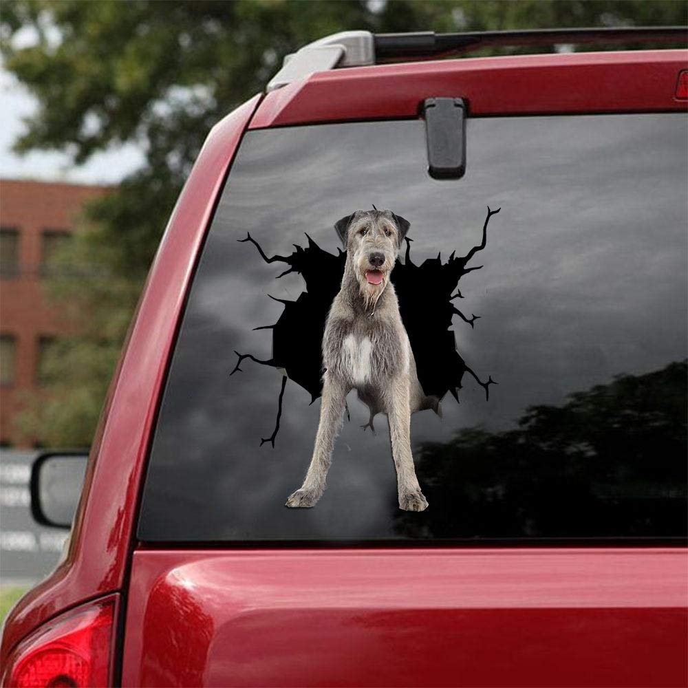 Ocean Gift Irish Wolfhound Car Decals, Dog Car Stickers Pack of 2 - Realistic Irish Wolfhound Stickers for Car Windows, Walls Series 86 Size 12" x 12"