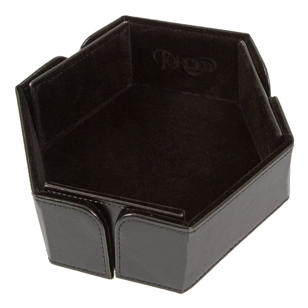 Forged Dice Co. 6.5 Inch Magnetic Folding Dice Tray - Portable, Quiet, Durable Metal Dice Tray for D&D, DND, or Any Dice Game - Black