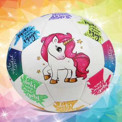 Barocity Unicorn Size 3 Kids Soccer Ball - Colorful Unicorn Ball for Boys and Girls, Indoor and Outdoor Sports Games