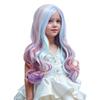 DUDUWIG 22 inches Long Rainbow Wig for Kids Girls Long Multi-color Wavy Curly, Lovely Color Synthetic Cosplay Hair Wig for Children with Hair Cap view 3