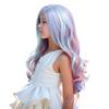 DUDUWIG 22 inches Long Rainbow Wig for Kids Girls Long Multi-color Wavy Curly, Lovely Color Synthetic Cosplay Hair Wig for Children with Hair Cap view 4