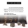 AncientDeer DND Dice Set 7 Pieces D&D Pure Copper Hollow Polyhedral DND Dice W/Gift Box & Dice Bag for DND RPG Explorers Savage World and Table DND Dungeons and Dragons Role Playing view 4