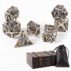 AncientDeer 7pcs Metal Dice Set D&D, Unique New Dragon Pattern DND Metal Dice Set, Used for Dungeons and Dragons Role Playing Game(RPG),MTG,Pathfinder,Table Game,Board Games view 1