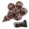 Hollow Metal DND Dice 7Pcs Set for Dungeons and Dragons RPG MTG Table Games D&D Pathfinder Shadowrun and Math Teaching,Large D4,D6,D8,D10,D12,D20 freaky multi sided Dice Set D and D Dice with Gift Box view 1