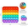 Push Pop Bubble Fidget Sensory Toy - for Autism, Stress, Anxiety - Kids and Adults (Rainbow Square) view 2