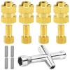 4Pack Vgoohobby SCX24 7mm Wheel Hex Hub Extension Hex Drive Spacers Adapter Combiner with Small Cross Wrench Compatible with Axial Scx24 AXI00002 AXI00001 1/24 RC Crawler view 1
