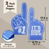Okuna Outpost Blue Foam Finger - Lightweight Grip & Blue Sports Fan Accessories - Portable Design & Sports Party Favors - Two-Pack & Number One Fan Finger - 17.5 Inch, Pack of 2, Ambidextrous view 4