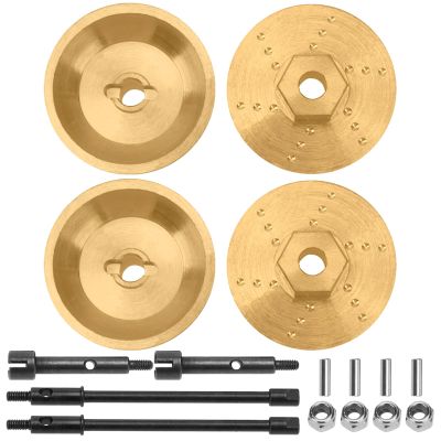 4Pack Vgoohobby RC 6mm Brass Wheel Hub Knuckle Counterweight Front Rear Wheel Axle Drive Shaft Joint Compatible with Axial Scx24 AXI90081 AXI00002 AXI00001 1/24 RC Crawler Car
