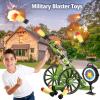 OSQI Mortar Launcher Set, Push Tires Military Blaster, Shooting Toy Tactical Chase Rockets Missile Gun Game for Kids Boys Girls and Adults (Green 3 Shells) view 2