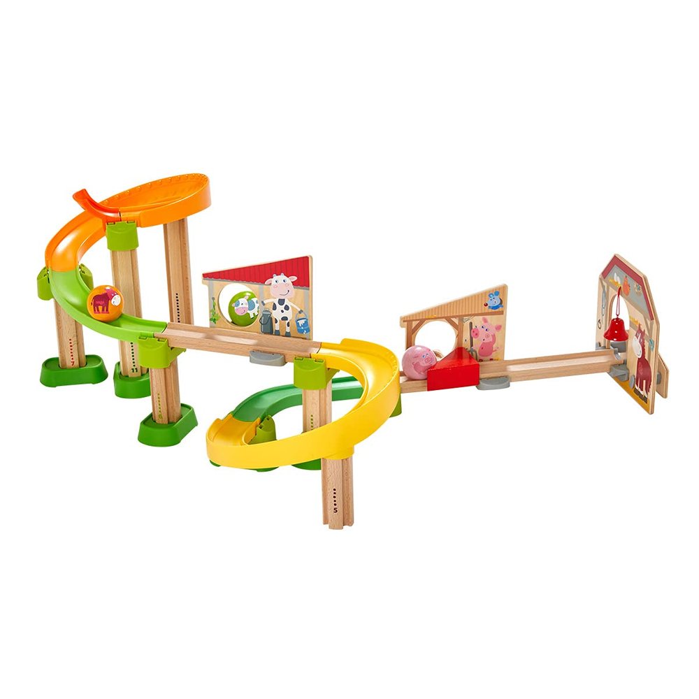 HABA Kullerbu Farm Babies 27 Piece Ball Track Play Set