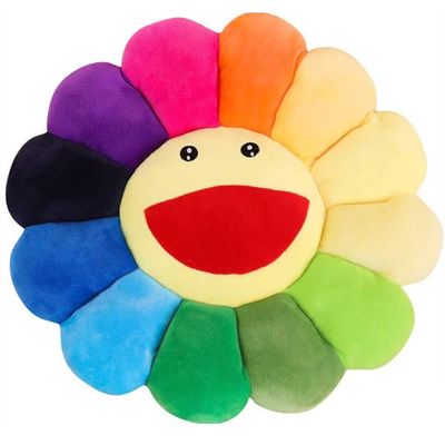 TEFU Flower Plush Pillow, Sunflower Pillow Soft & Comfortable Sunflower Cushion Colorful Sun Flower Plush Toy Home Bedroom Shop Restaurant Decor (Colorful,21.6in/55cm)