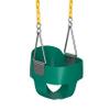 Jungle Gym Kingdom Baby Swing Outdoor - Heavy Duty Toddler Swing Set Accessories, High Back, Full Bucket Seat with Coated Chains for Outdoor Use - Fully Assembled - Green view 1