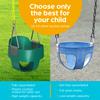 Jungle Gym Kingdom Baby Swing Outdoor - Heavy Duty Toddler Swing Set Accessories, High Back, Full Bucket Seat with Coated Chains for Outdoor Use - Fully Assembled - Green view 2