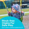 Jungle Gym Kingdom Baby Swing Outdoor - Heavy Duty Toddler Swing Set Accessories, High Back, Full Bucket Seat with Coated Chains for Outdoor Use - Fully Assembled - Green view 3