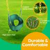 Jungle Gym Kingdom Baby Swing Outdoor - Heavy Duty Toddler Swing Set Accessories, High Back, Full Bucket Seat with Coated Chains for Outdoor Use - Fully Assembled - Green view 4