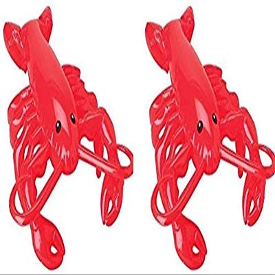 2 Pack | Inflatable Lobsters - 20 inch | Luau Nautical Party Decor Clam Bake Beach, Red, 2 Pack Lobster