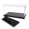 Acrylic Display Case for Figures Dustproof, Clear Display Box with Building Base, Collection Bricks Storage Blocks Aciton Figure Showcase(Black) view 1