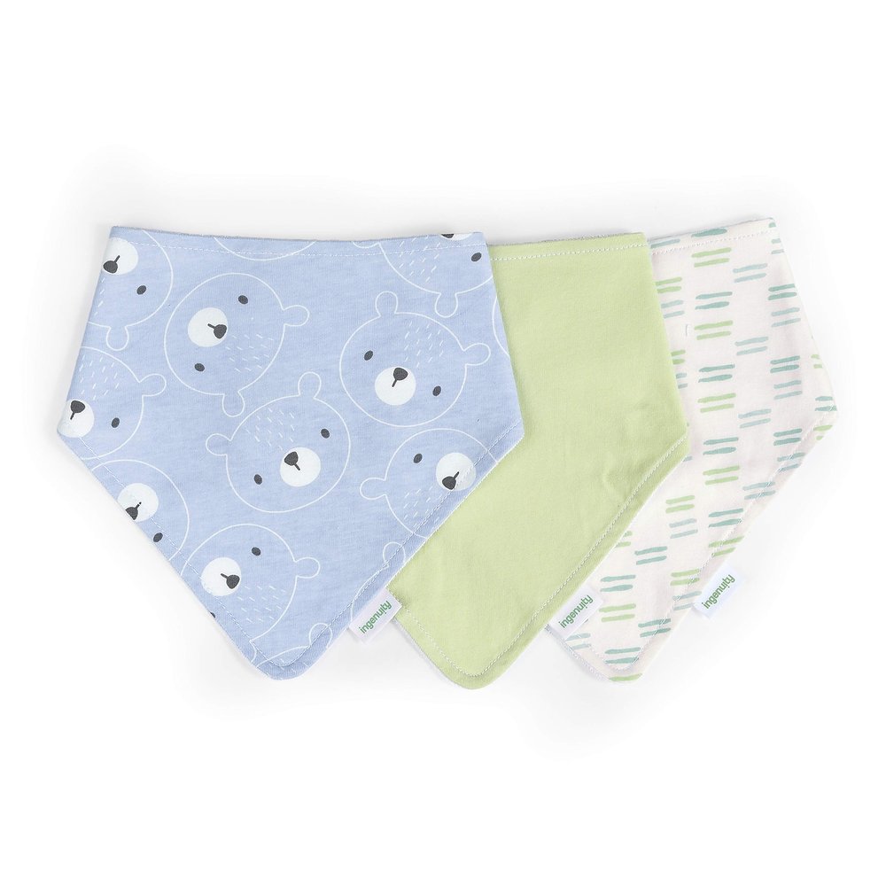 Easy Eater 3-Pack Baby Bandana Cotton Drool Bib for Eating or Teething - Kodi