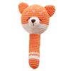 Chippi & Co Crochet Baby Rattle, Crochet Baby Toys, Stuffed Baby Doll, Organic Wooden Newborn Toys, Knitted Stuffed Animals for Babies Boy, Girl, Cool Gifts for New Moms, Dads (Fernie The Fox) view 1