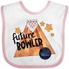 inktastic Future Bowler Bowling Ball and Pins Baby Bib White and Pink 3a64a view 1