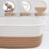 ABenkle Small Storage Basket with Handles, Cotton Rope Woven Dog Cat Toy Bin, Decorative Shelves Closet Organizing for Nursery Laundry Bedroom Bathroom, 14.2''x 11''x 5.1'' view 3