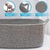 ABenkle Small Storage Basket with Handles, Cotton Rope Woven Dog Cat Toy Bin, Decorative Shelves Closet Organizing for Nursery Laundry Bedroom Bathroom, 14.2''x 11''x 5.1'' view 3