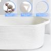 ABenkle Small Storage Basket with Handles, Cotton Rope Woven Dog Cat Toy Bin, Decorative Shelves Closet Organizing for Nursery Laundry Bedroom, 14.2''x 11''x 5.1'' view 2