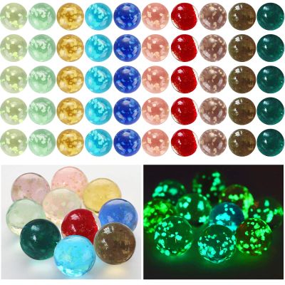 Skylety 50 Pieces Marbles Glow in The Dark Handmade Glass Marbles Colorful Glass Marble for Boys and Girls Marble Games, DIY and Home Decoration, 10 Colors