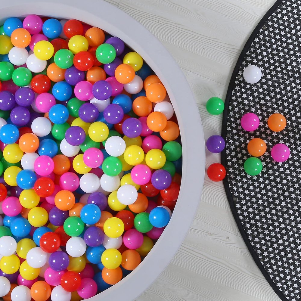 GOGOSO Ball Pit Balls for Toddles Kids Plastic Ballpits Accessories Crush Proof Durable Fun Shape Play Baby Bath Toys,2.15inch 100count Mix Color