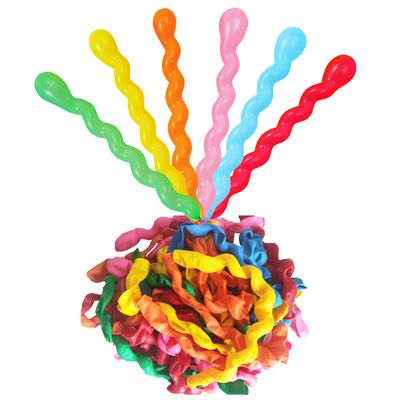 100 Pcs 40 Inches Latex Spiral Balloons Twisted Long Rainbow Party Balloons Pearlescent Helium Balloon for Birthday Baby Shower Wedding Hawaiian Luau Tropical Carnival Party Decorations Random Color